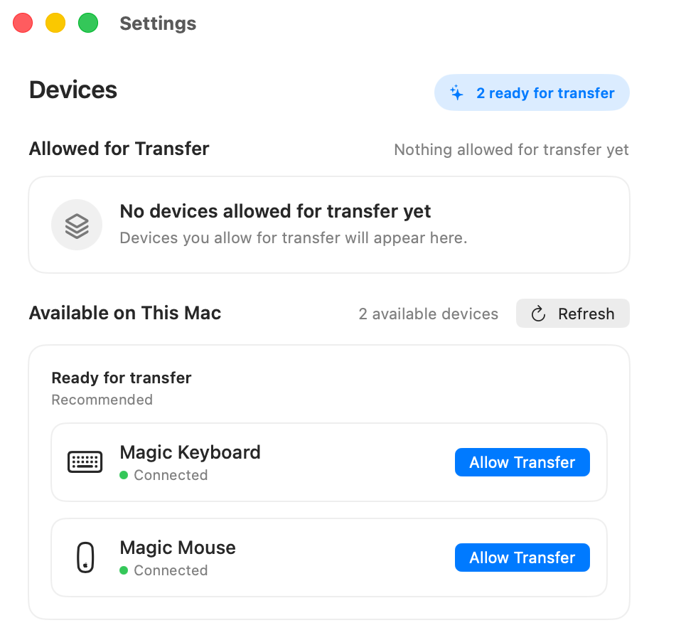 Choose Devices to Transfer